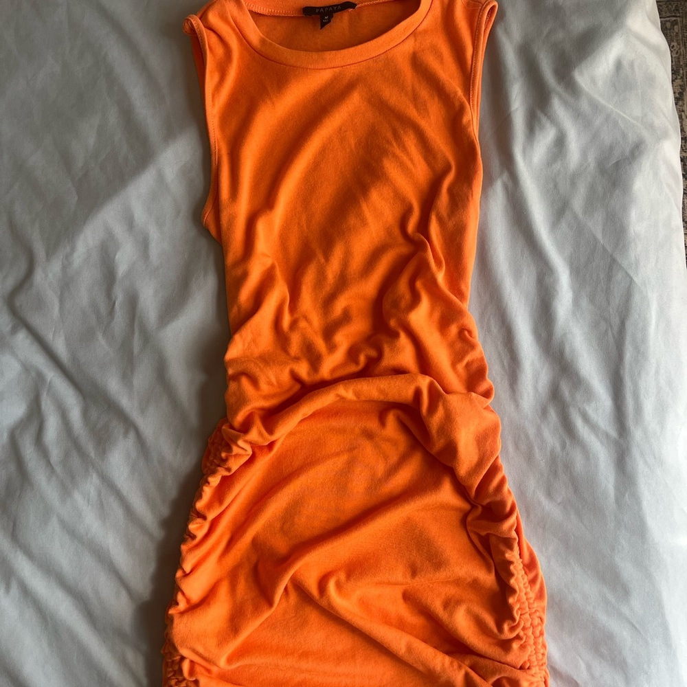 Vibrant Orange Sleeveless Dress